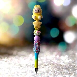 Handmade yellow pen ! Fashion labubu